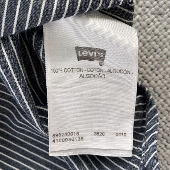 Levi’s‎ Pinstriped Men’s Grey and White Button Down - Picture 8 of 9